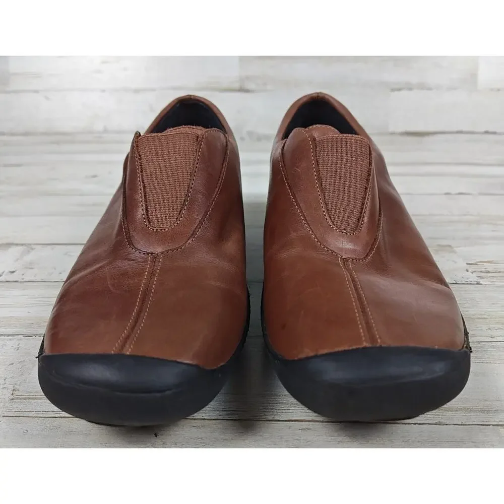 Wolky Women's Comfort Walking Shoes Brown Leather Slip On EU 38 US 7.5